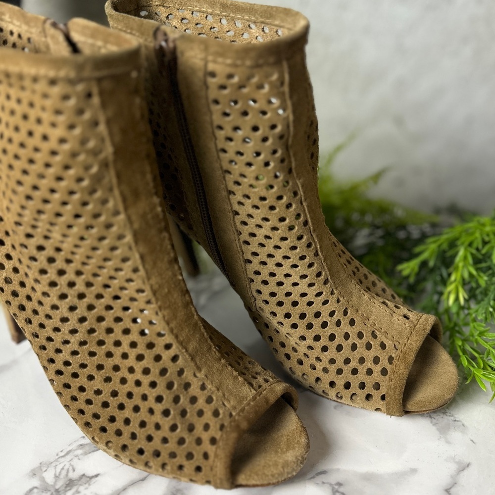 Pedro Garcia Sylvana Suede Peep Toe Boots - Picture 8 of 9